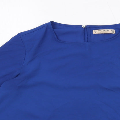 Womens UK Size S Pull&Bear Blue Basic Blouse