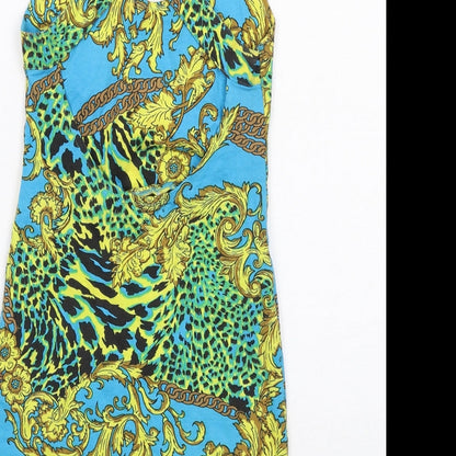 Motel Womens Multicoloured Geometric Cotton Bodycon Size XS Round Neck Pullover