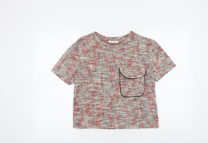 Womens UK Size S Zara Multicoloured Basic T-Shirt