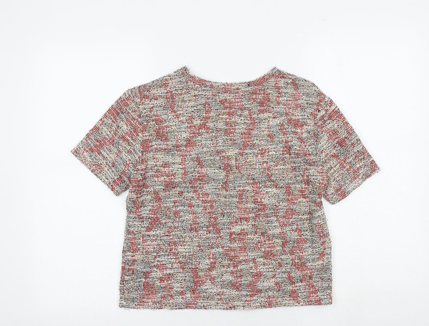Womens UK Size S Zara Multicoloured Basic T-Shirt