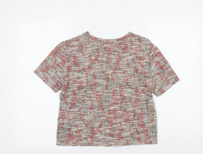 Womens UK Size S Zara Multicoloured Basic T-Shirt