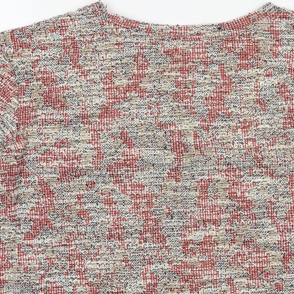 Womens UK Size S Zara Multicoloured Basic T-Shirt