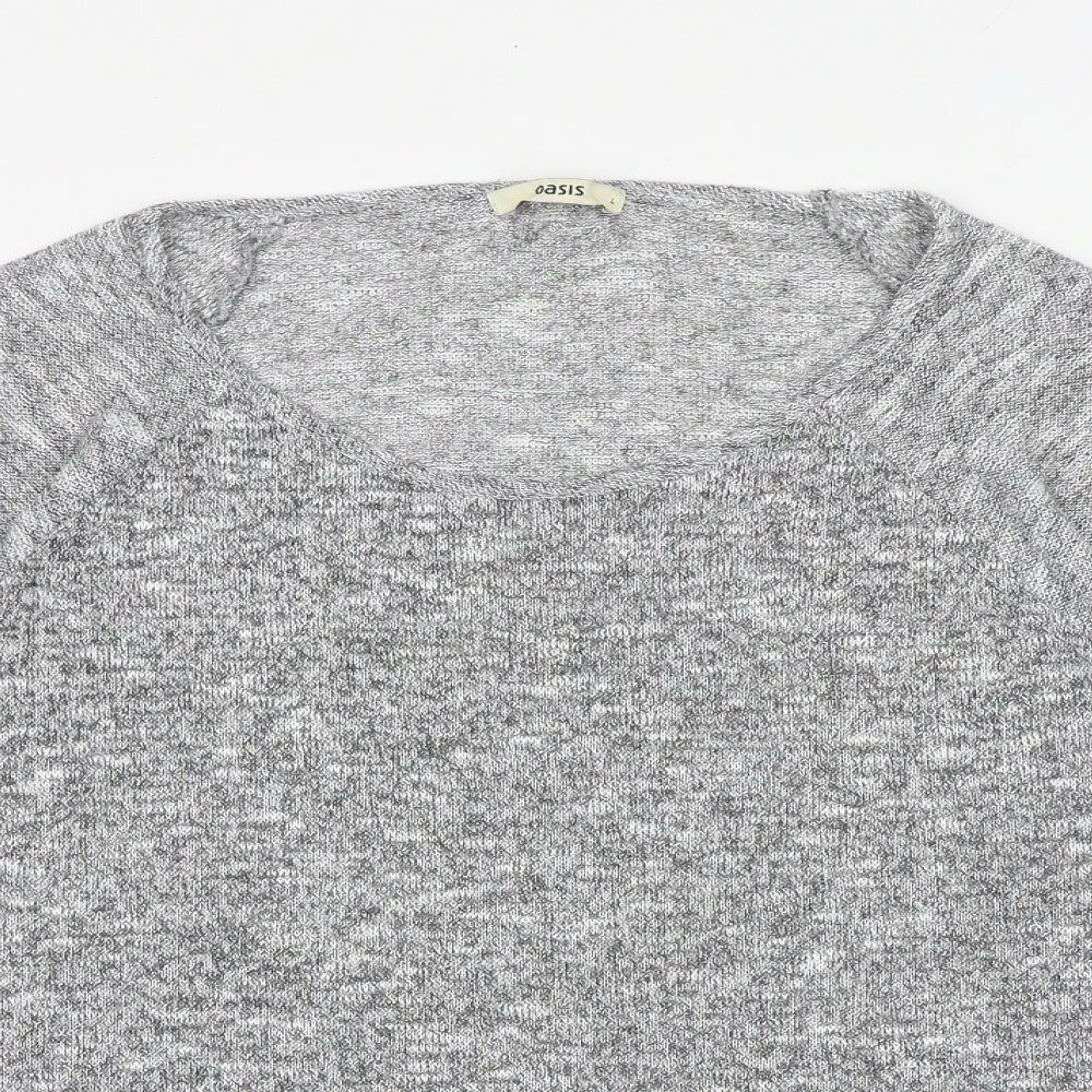 Womens UK Size L Oasis Grey Basic Blouse