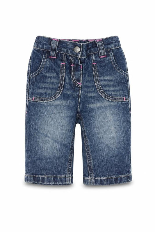 NEXT Baby Blue 100% Cotton Cropped Jeans Size 3-6 Months Zip