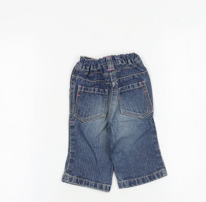 NEXT Baby Blue 100% Cotton Cropped Jeans Size 3-6 Months Zip