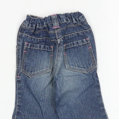 NEXT Baby Blue 100% Cotton Cropped Jeans Size 3-6 Months Zip