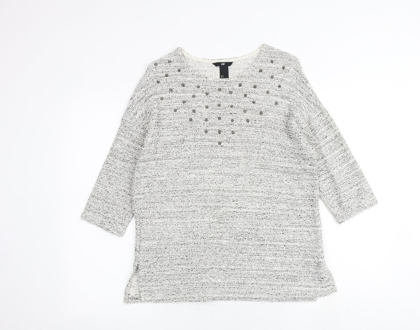 Womens UK Size S H&M Grey Basic Blouse