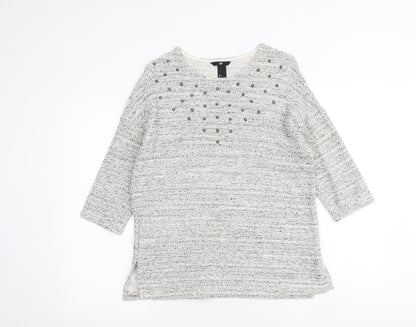 Womens UK Size S H&M Grey Basic Blouse