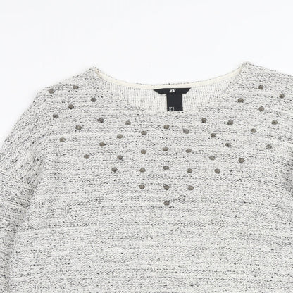 Womens UK Size S H&M Grey Basic Blouse