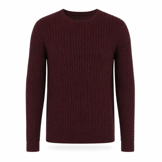 ASOS Mens Red Round Neck Acrylic Pullover Jumper Size M Long Sleeve - Elbow patches