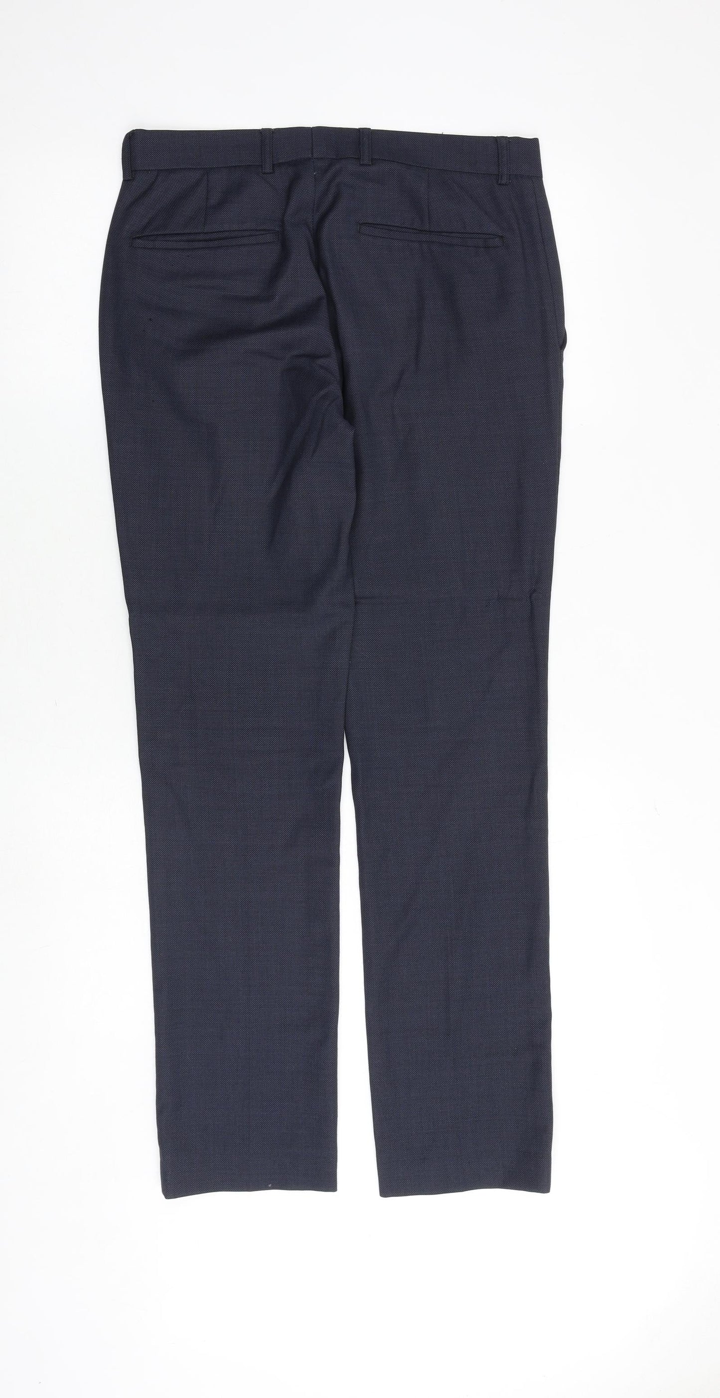 Topman Mens Blue Wool Dress Pants Trousers Size 30 in Regular Zip