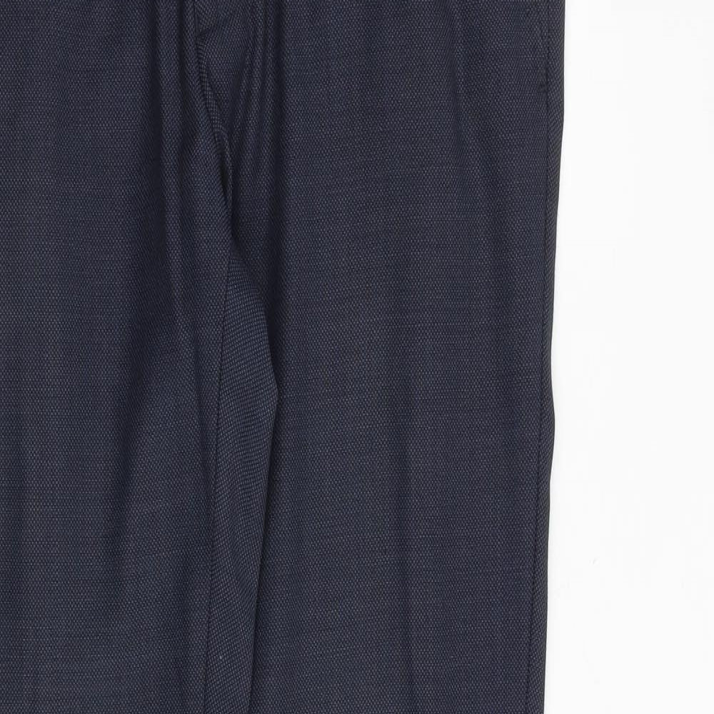 Topman Mens Blue Wool Dress Pants Trousers Size 30 in Regular Zip