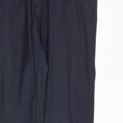 Topman Mens Blue Wool Dress Pants Trousers Size 30 in Regular Zip