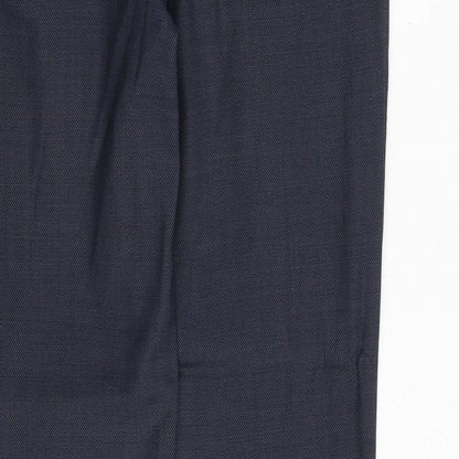 Topman Mens Blue Wool Dress Pants Trousers Size 30 in Regular Zip