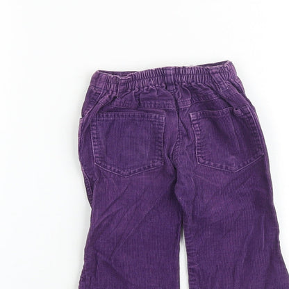 Mothercare Baby Purple 100% Cotton Capri Trousers Size 6-9 Months Zip - Floral Detail
