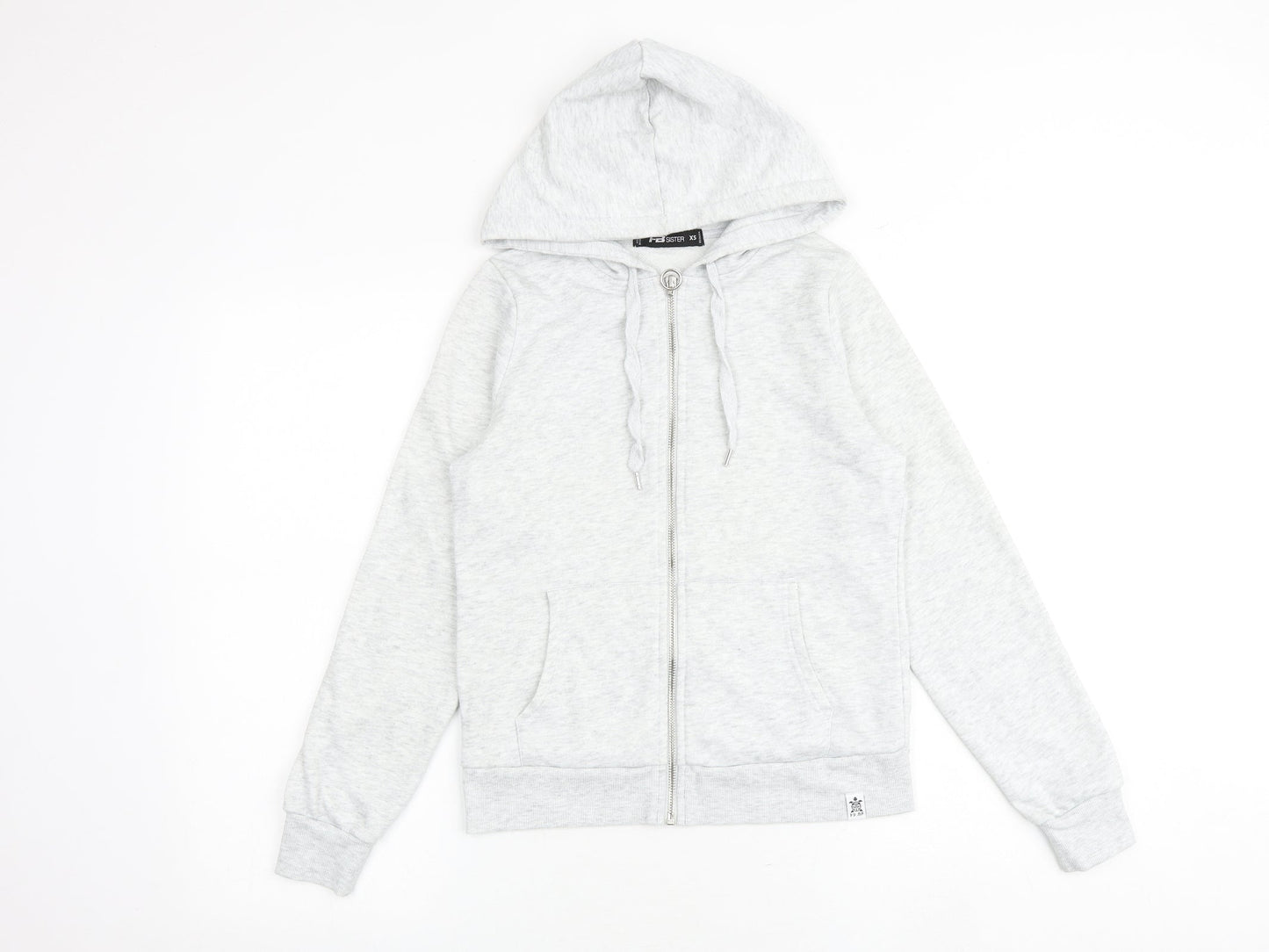 FB sister Womens Grey Cotton Full Zip Hoodie Size XS Zip