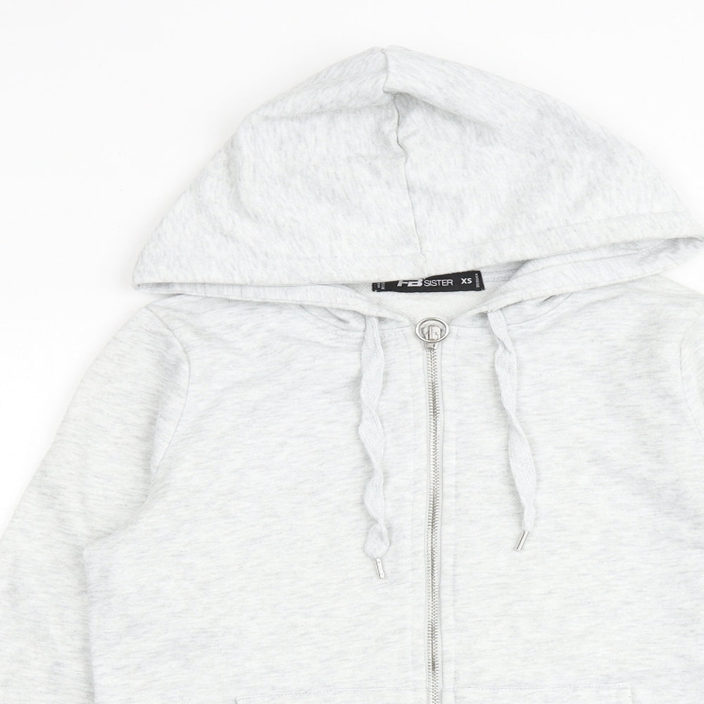 FB sister Womens Grey Cotton Full Zip Hoodie Size XS Zip