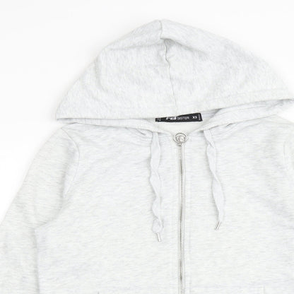 FB sister Womens Grey Cotton Full Zip Hoodie Size XS Zip