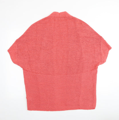 NEXT Womens Pink V-Neck Acrylic Shrug Jumper Size M