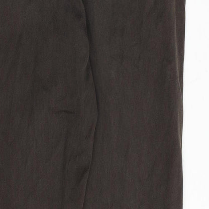 Zara Mens Brown Cotton Trousers Size 37 in Regular Zip