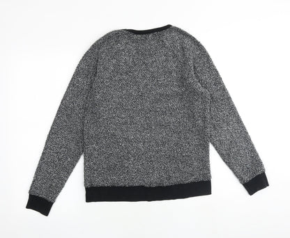 Topshop Womens Black Cotton Pullover Sweatshirt Size 8 Pullover