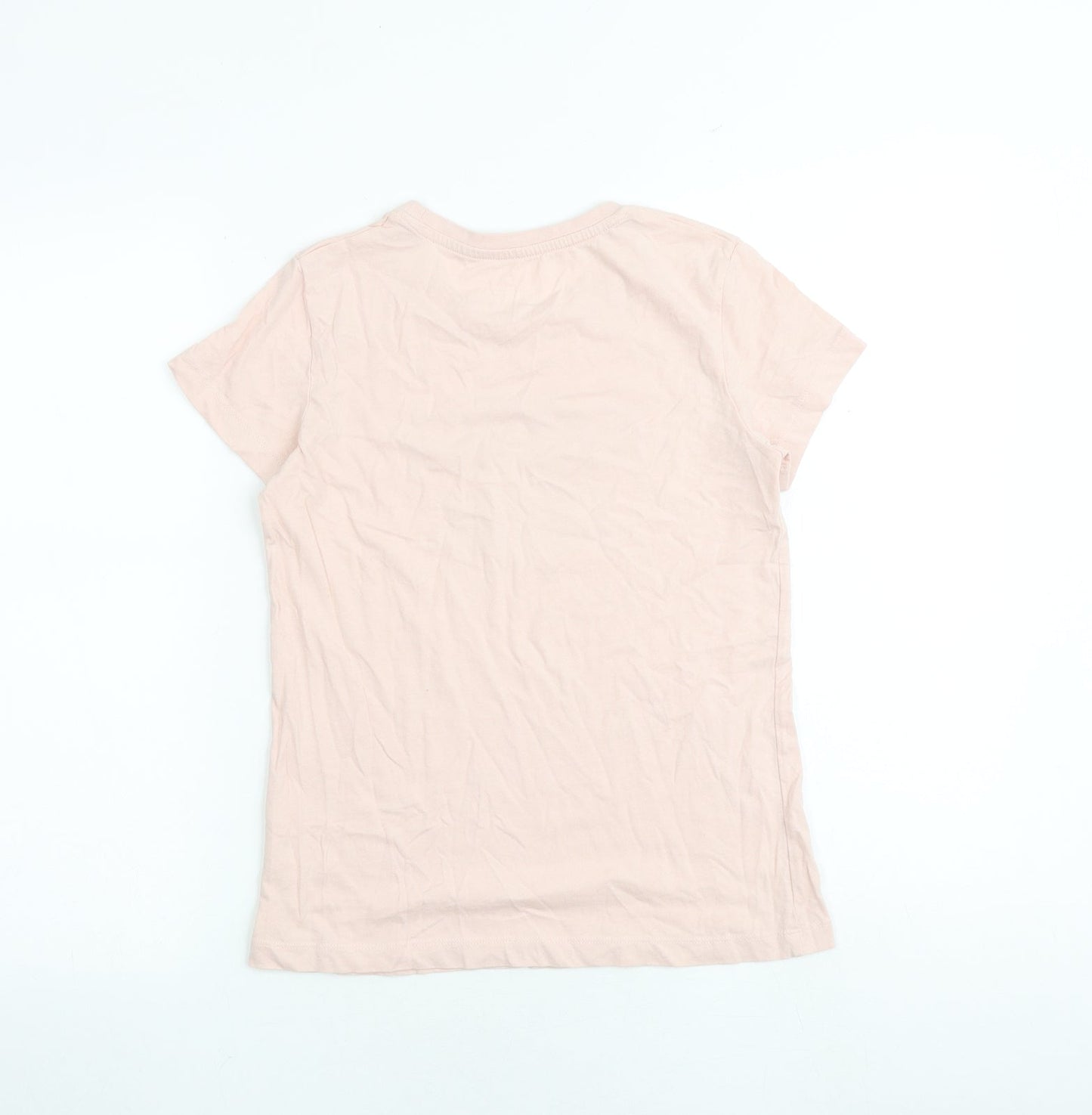 Giordano Girls Pink 100% Cotton Basic T-Shirt Size S Crew Neck Pullover - Summer Time
