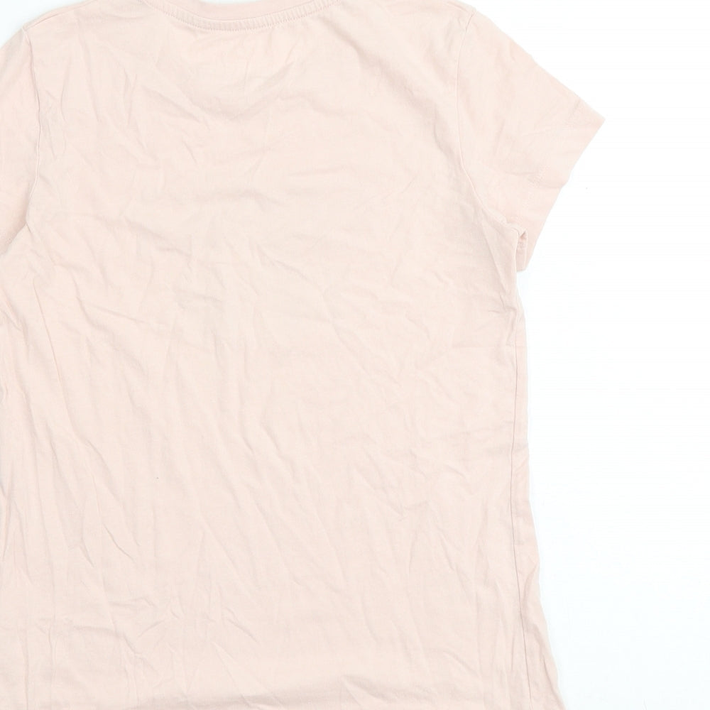 Giordano Girls Pink 100% Cotton Basic T-Shirt Size S Crew Neck Pullover - Summer Time