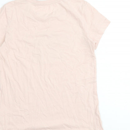 Giordano Girls Pink 100% Cotton Basic T-Shirt Size S Crew Neck Pullover - Summer Time