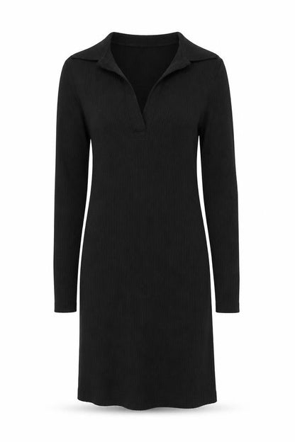 H&M Womens Black Cotton Jumper Dress Size XS Collared Pullover