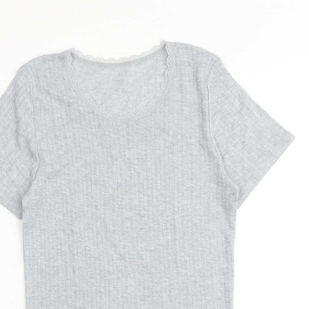Womens UK Size 14 Marks and Spencer Grey Basic T-Shirt