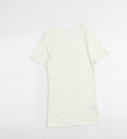 Womens UK Size 8 Marks and Spencer Ivory Basic T-Shirt