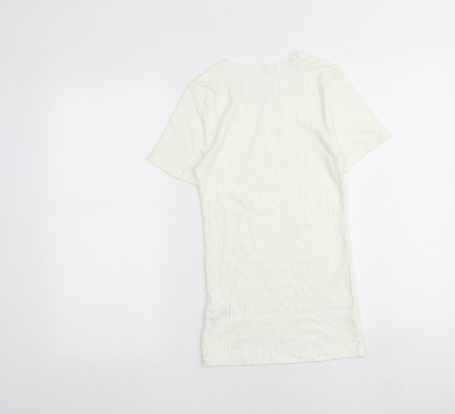 Womens UK Size 8 Marks and Spencer Ivory Basic T-Shirt