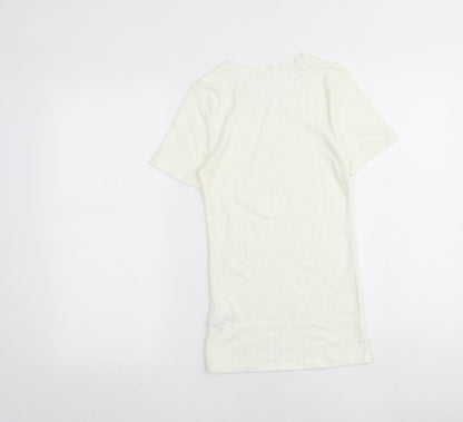 Womens UK Size 8 Marks and Spencer Ivory Basic T-Shirt