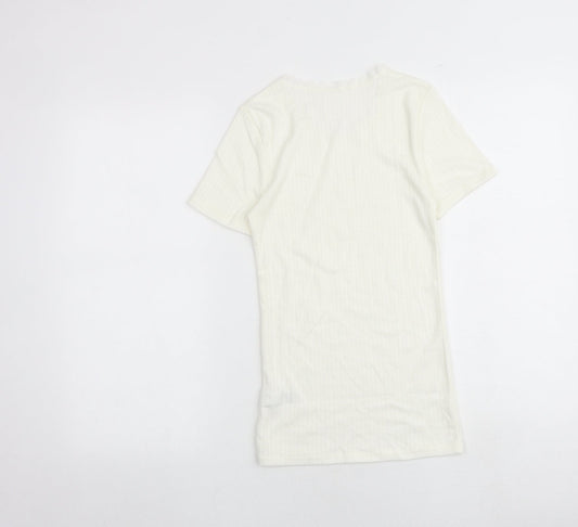 Womens UK Size 8 Marks and Spencer Ivory Basic T-Shirt