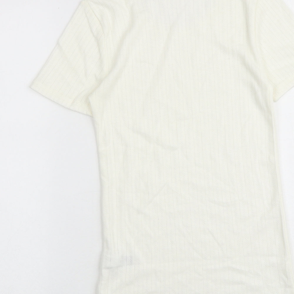 Womens UK Size 8 Marks and Spencer Ivory Basic T-Shirt