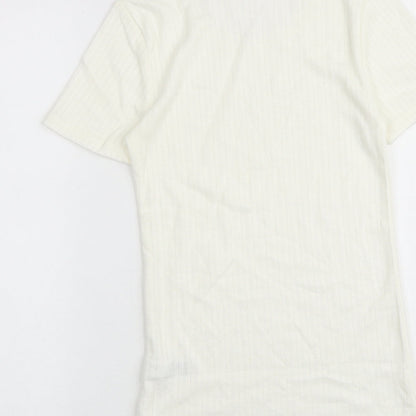Womens UK Size 8 Marks and Spencer Ivory Basic T-Shirt