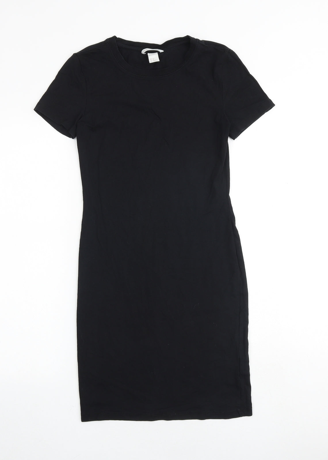 H&M Womens Blue Cotton T-Shirt Dress Size XS Round Neck Pullover