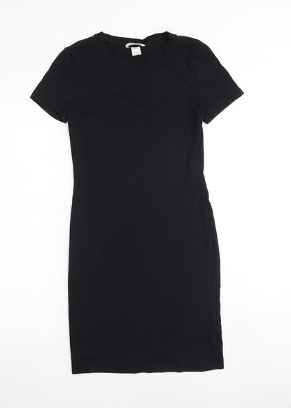H&M Womens Blue Cotton T-Shirt Dress Size XS Round Neck Pullover