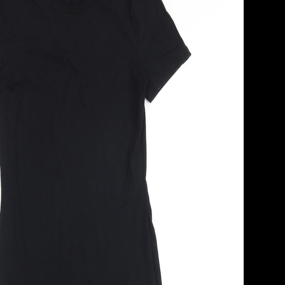 H&M Womens Blue Cotton T-Shirt Dress Size XS Round Neck Pullover