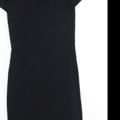 H&M Womens Blue Cotton T-Shirt Dress Size XS Round Neck Pullover