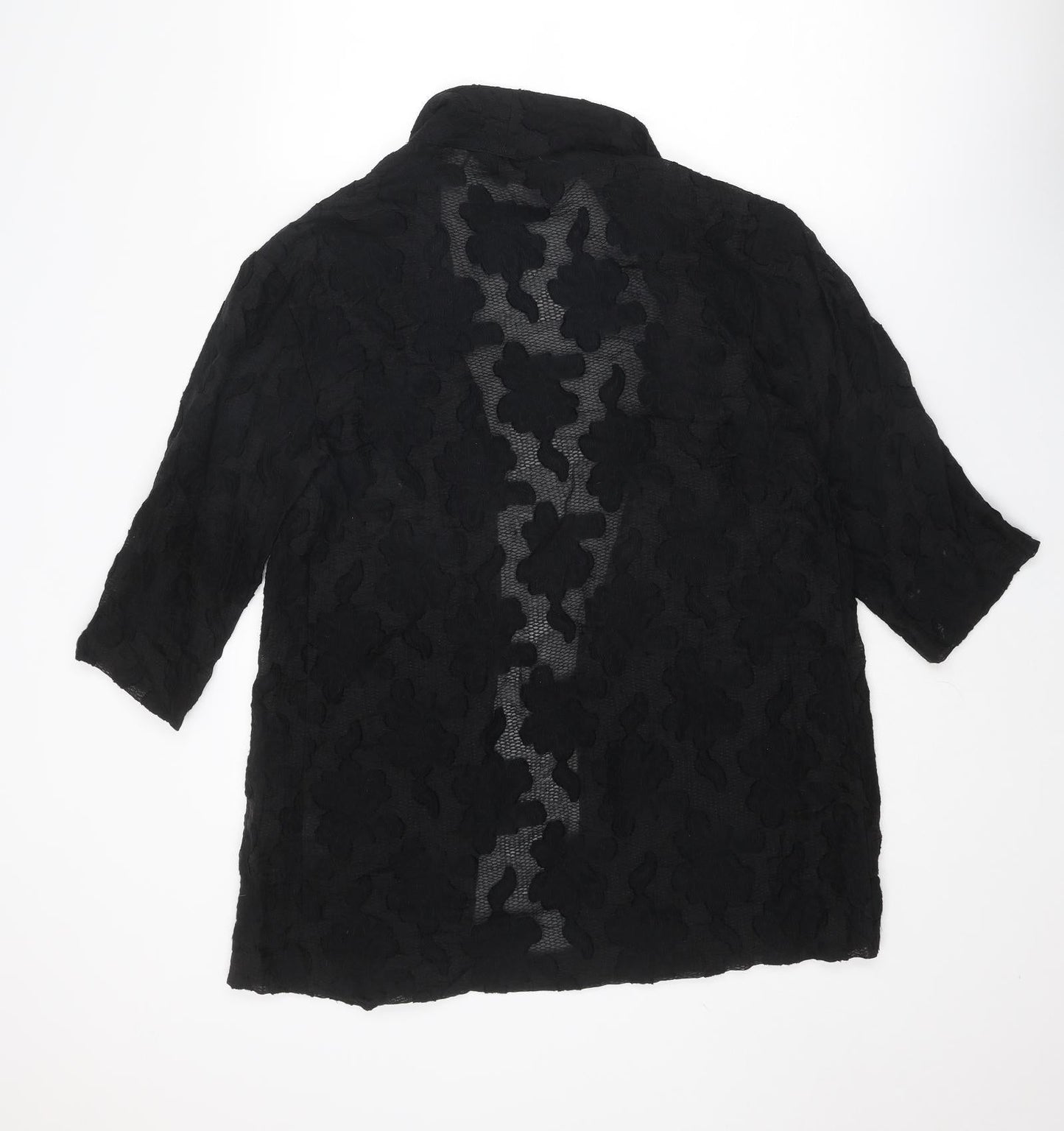 Womens UK Size 8 Topshop Black Kimono Blouse