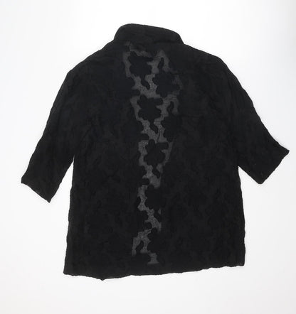 Womens UK Size 8 Topshop Black Kimono Blouse