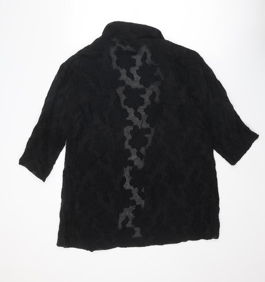 Womens UK Size 8 Topshop Black Kimono Blouse
