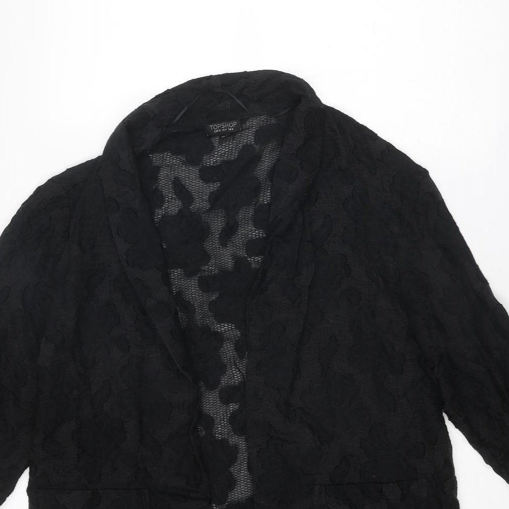 Womens UK Size 8 Topshop Black Kimono Blouse