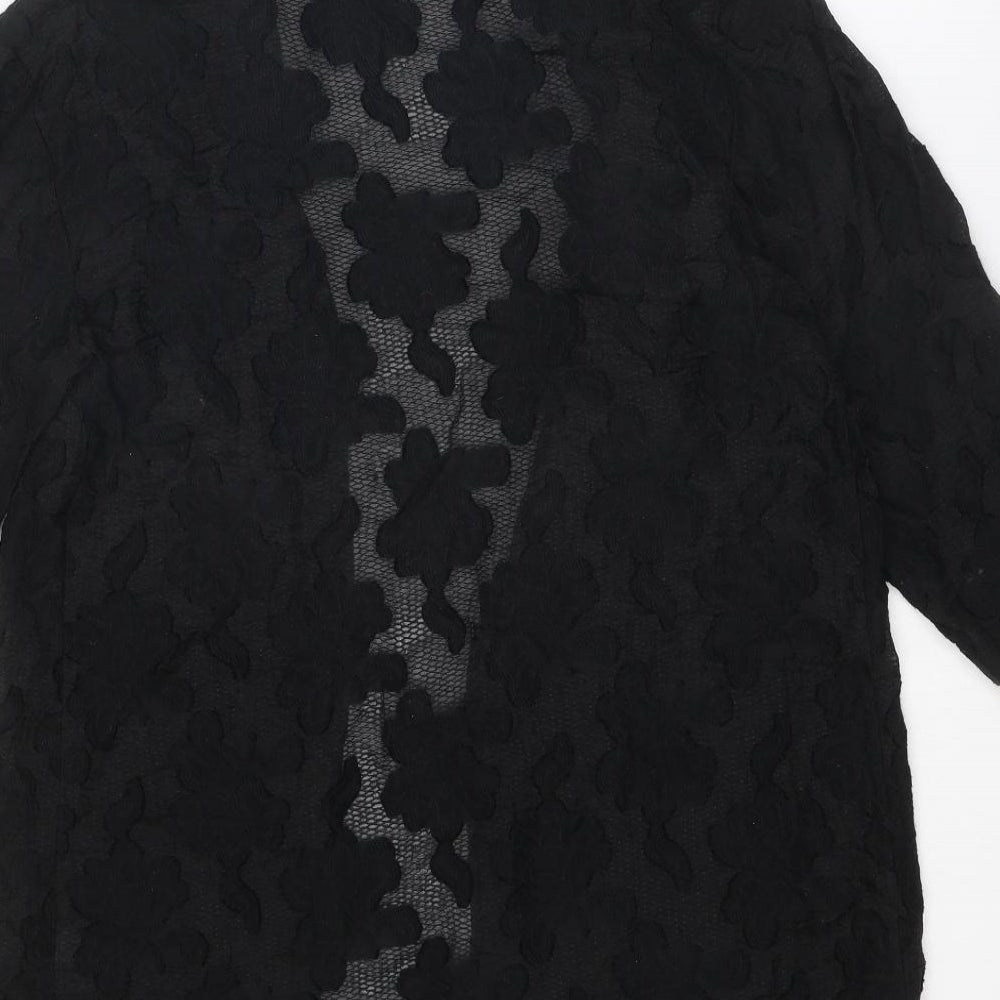 Womens UK Size 8 Topshop Black Kimono Blouse