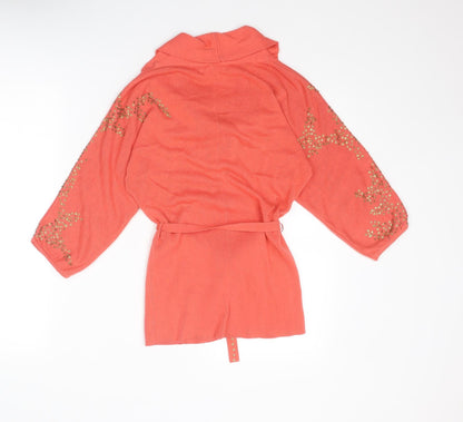 Komodo Womens Pink Cowl Neck Cotton Pullover Jumper Size 10