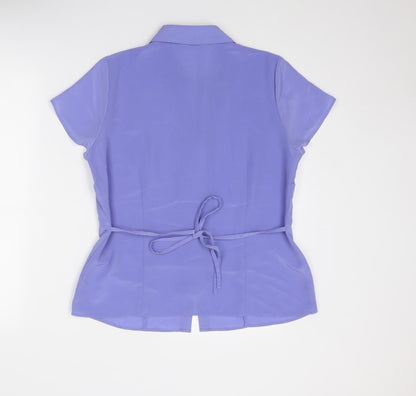 Womens UK Size 14 Bonmarché Purple Basic Button-Up