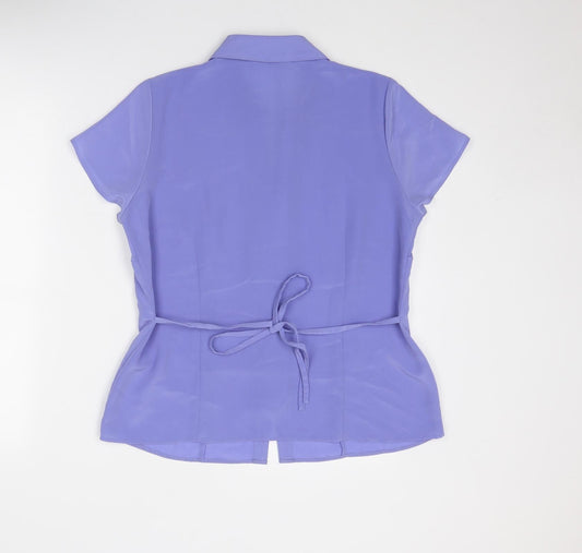 Bonmarché Womens Purple Polyester Basic Button-Up Size 14 Collared