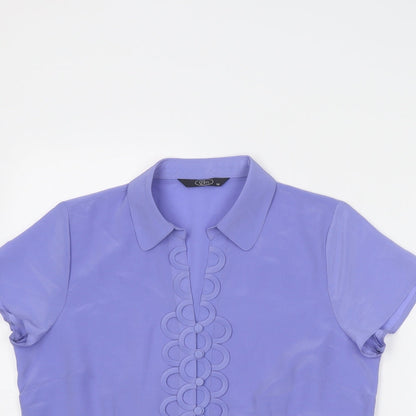 Womens UK Size 14 Bonmarché Purple Basic Button-Up