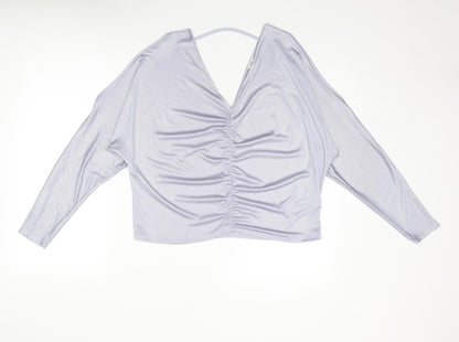 Womens UK Size 12 River Island Silver Basic Blouse